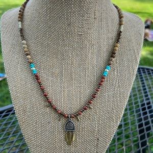 NWOB SILPADA 925 Sterling Silver Howlite Jasper Brass Bead Necklace N3441